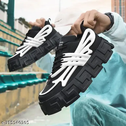 Black Sports Shoes For Men.