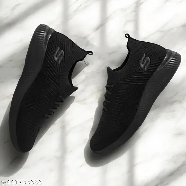 Black sports shoes for men
