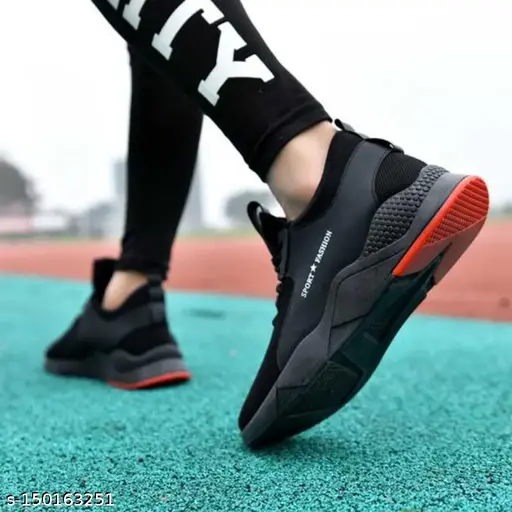 Black sports shoes for men