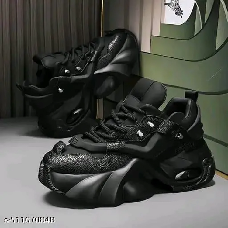 Black sports shoes for men